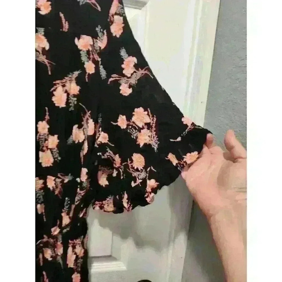 American Rag Black Rosebud High Low‎ Floral Dress Size 2X - Picture 1 of 2